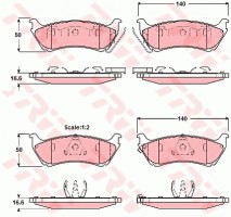 Trw Колодки тормозные дисковые задние MERCEDES-BENZ M-CLASS (W163) 98-05 TRW GDB1379 - Заображення 1